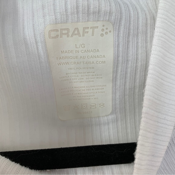 Craft White Mock Neck Short Sleeve Long Lines Top Size L - Picture 2 of 5